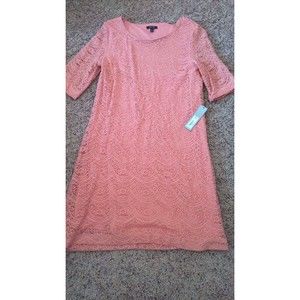 NEW Apt. 9 Kohls lace pink lined dress/tunic boatneck womens S/M, NWT